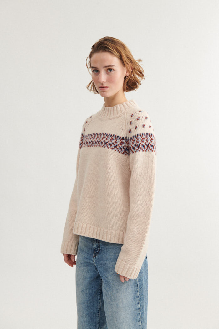 Basic Apparel Blanche Sweater Sweaters 804 Bordeaux truffle/Sky Captain/Copen blue